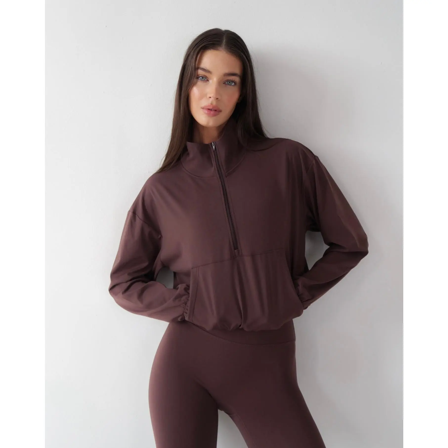 Half zip jacket - Chocolate