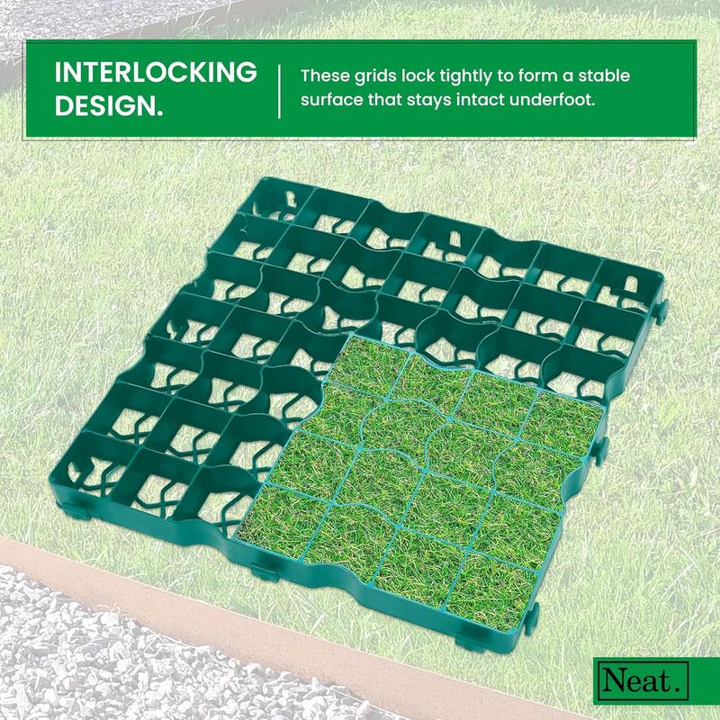 Neat Plastics Coloured Gravel/Grass Grid Paver Mat for Garden, Shed, Driveway, Turf, Lawn & Greenhouse Path Base - Durable Plastic Grid Available in Gravel Sand & Grass Green 3
