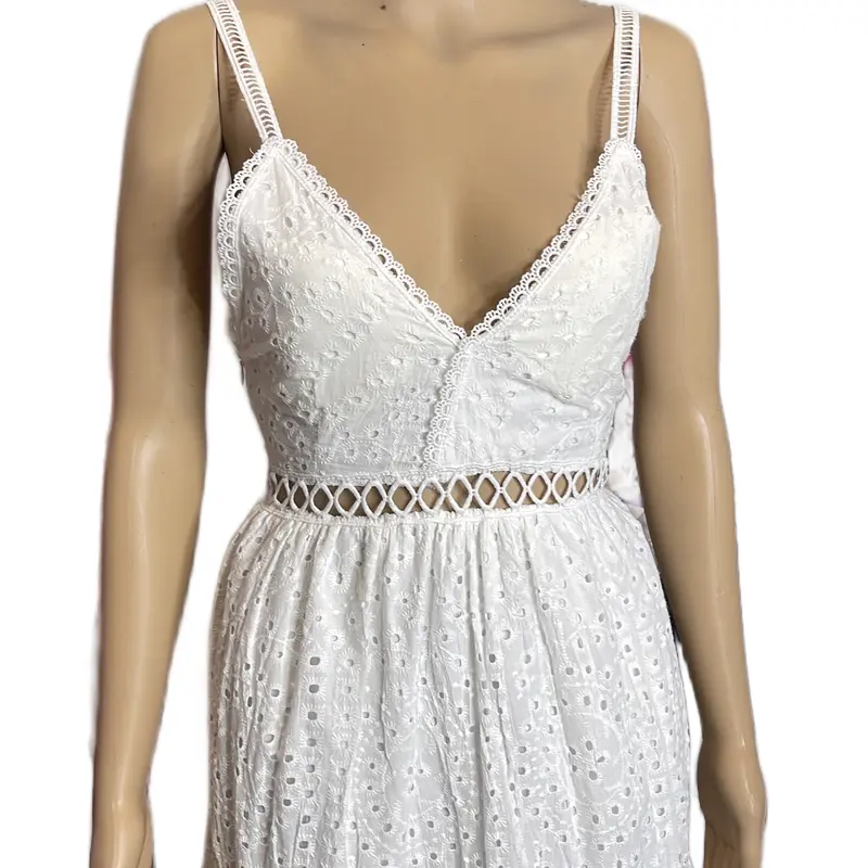 White Boho dress crochet Size 8-10 lace summer dress Womenswear Casual Lady Casual Wear Sleeveless Comfort Beach Comfortable Lightweight Outdoor Style Breathable 3