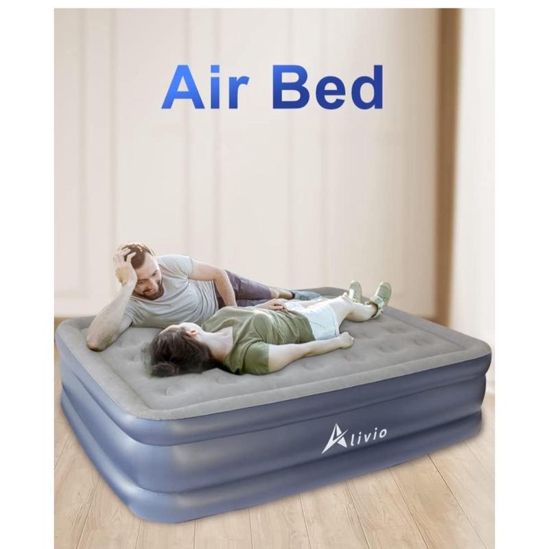 Inflatable Air Bed Single (99x192cm) and Double (152x203) Airbed Air Mattress Built in Pump 1