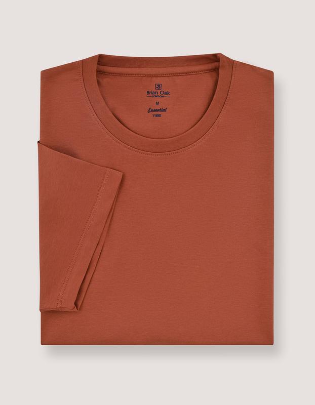 Rust Plain Cotton T-Shirt 1