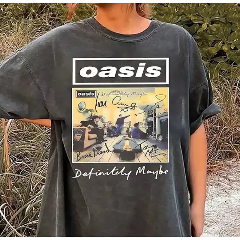 Vintage Oasis Live 25 Tour Concert Rock Band UK Heavy Metal T-shirt for Fan 0