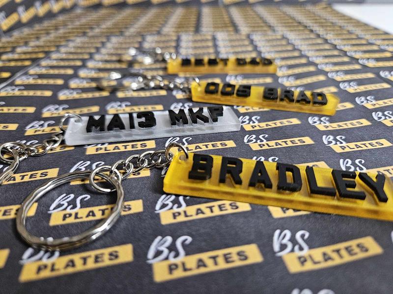 Personalised Number Plate Key Ring | Car Keys Key Chain | Licence Plate Name | Vehicle Lover Gift Present | Acrylic 7
