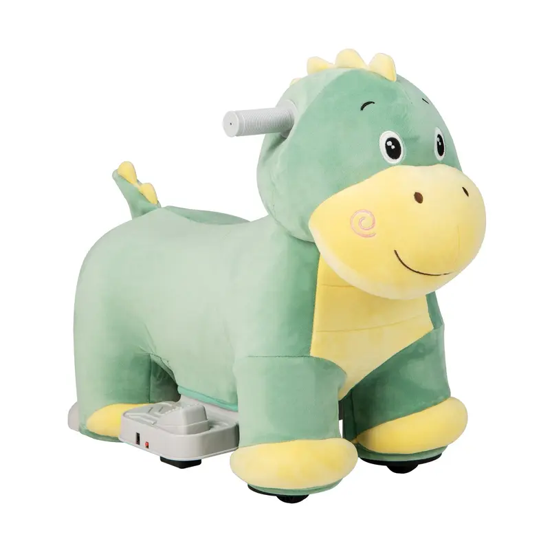 6V Electric Animal Ride On Toy with Music Function-Green 0