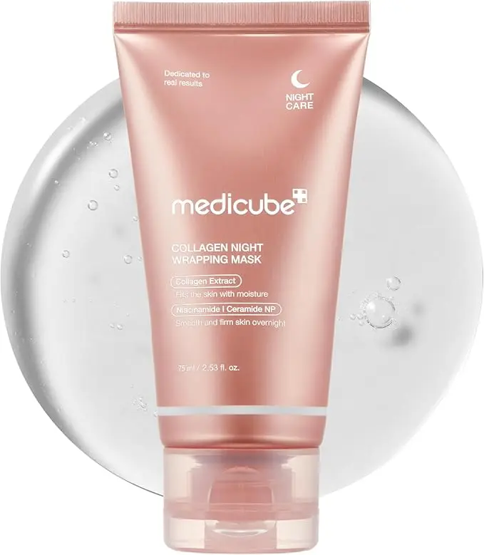 [Best Seller] Medicube Collagen Overnight Wrapping Mask for Beautiful Women - Deep Hydration & Skin Repair - Skincare, Comfort night Pink peel  face  mask