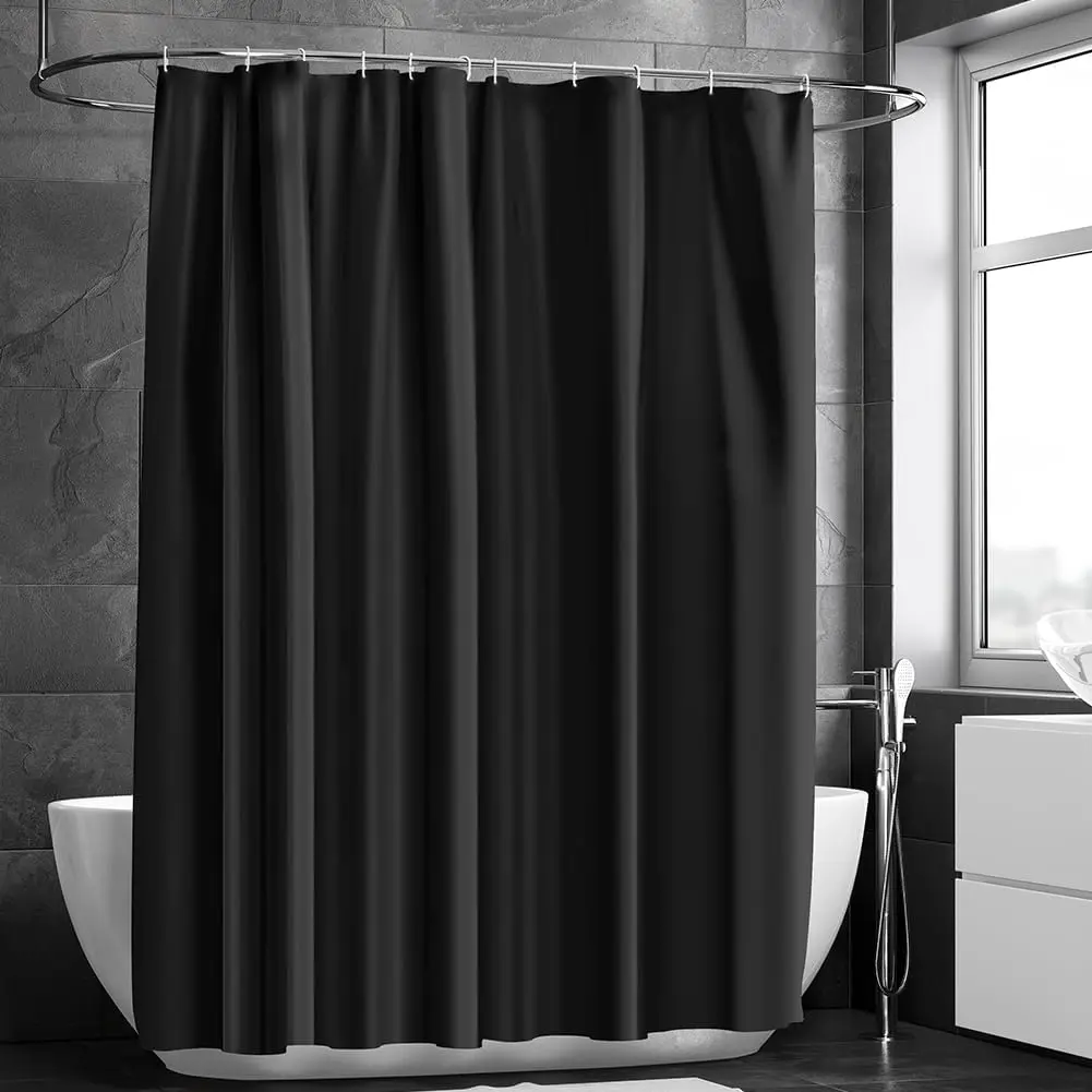 Shower Curtain Waterproof Mould Proof Bathroom Curtains with Hooks 180x180cm mould resistance different colors machine washable with hooks