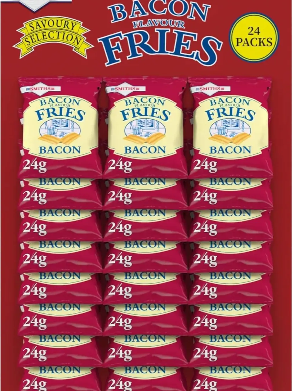 Smiths Bacon Fries 24x24g snacks crisps (Case of 24) Salt Milk Crunchy Crunchy Protein toro  fries