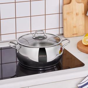 Karaca Emirgan Stainless Steel Stockpot with Lid, 24cm, Silver Cookware