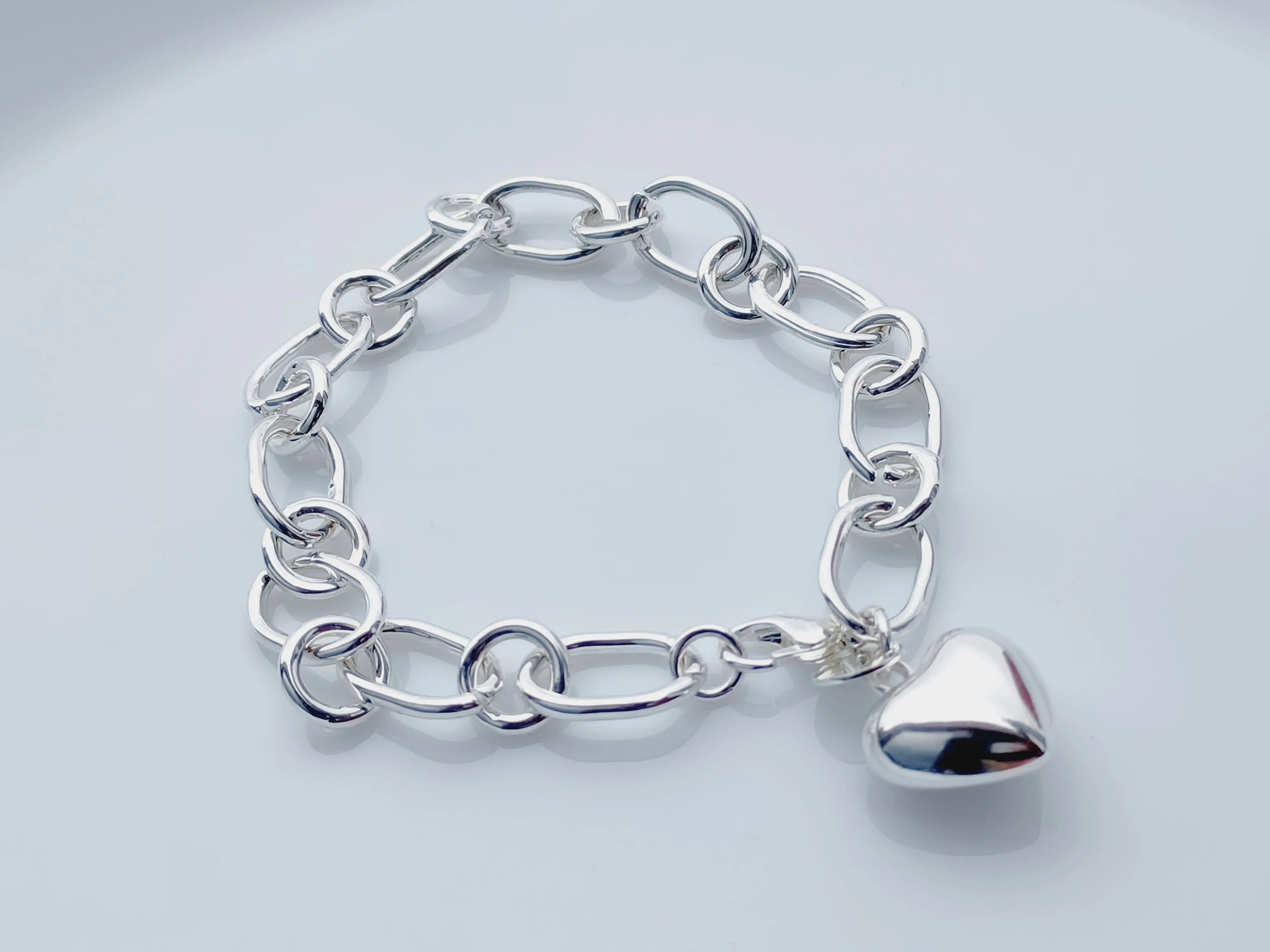 925 Sterling Silver Link Chain Chunky Bracelets - 20cm Length