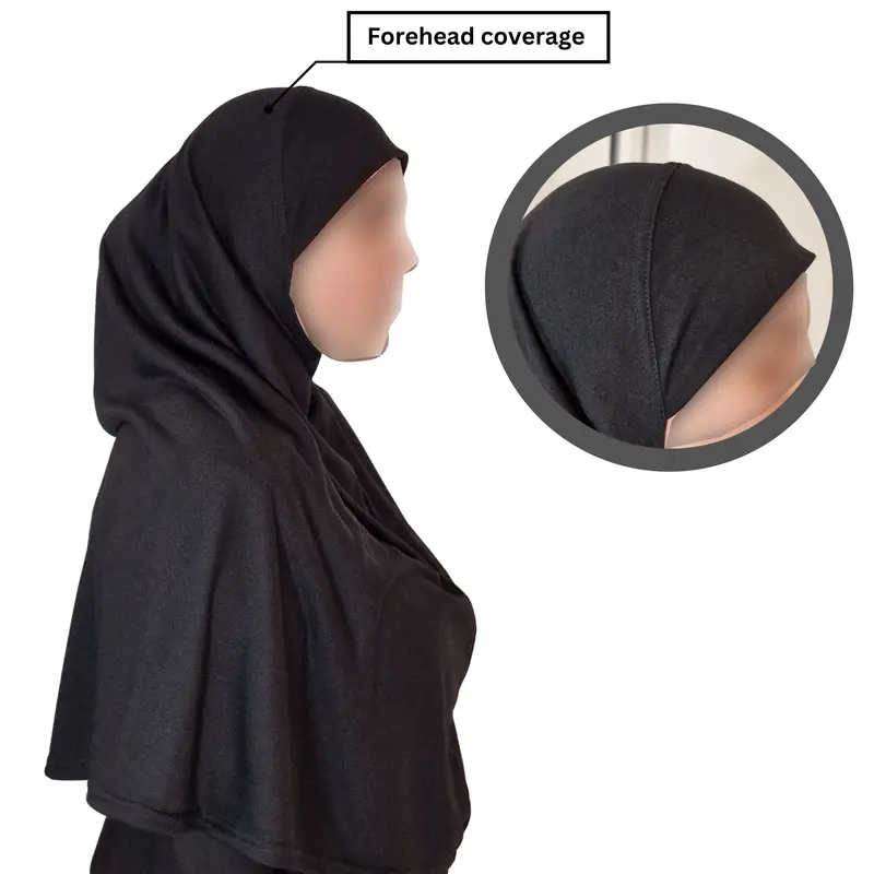 Yaqeen One Piece large Hijab cotton/Jersey women instant Amira Khimar scarf islamic salah prayer clothes amina  hijab 5
