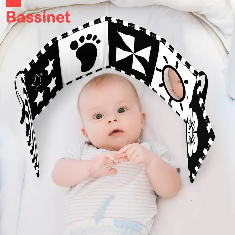 Baby Toys 0-6 Months, Black and White Sensory Toys Brain Development, Tummy Time Toys, Soft Baby Book, Baby Essentials for Newborn 0-6-12 Months Montessori Toy Gifts 1