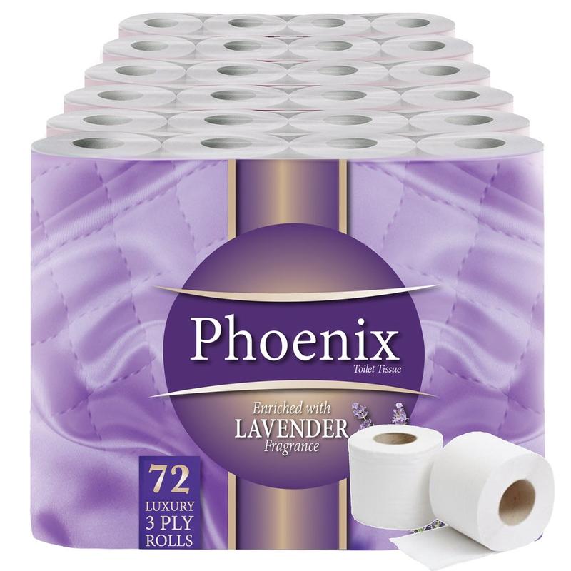 72 Toilet Rolls Lavender Fragranced 3 Ply 1