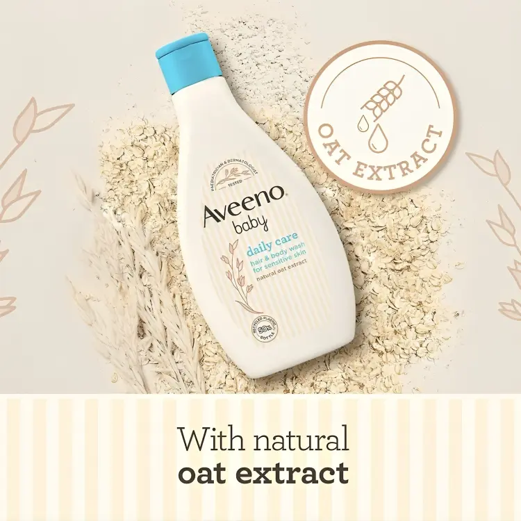 Aveeno Baby Daily Care Cleansing Hair & Body Wash 250ml - Gentle Comfort for Sensitive Skin 3