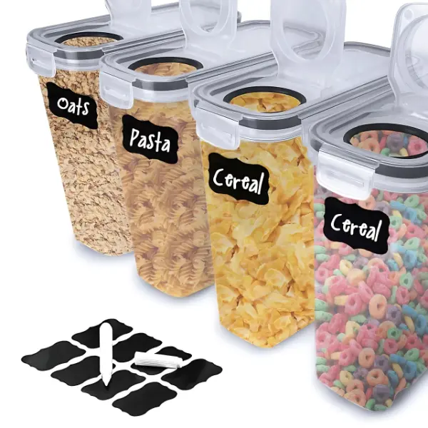 4x Airtight Food Storage Containers with Lids for Kitchen Utensils