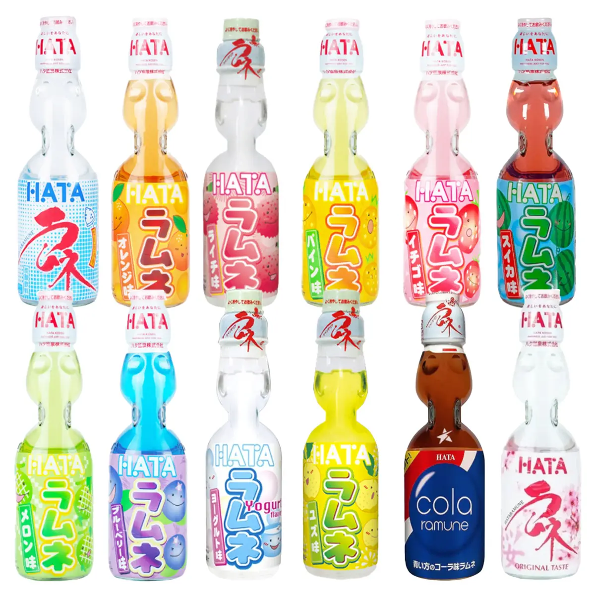 HATA Ramune Japanese GLASS Bottle Range - 200ml