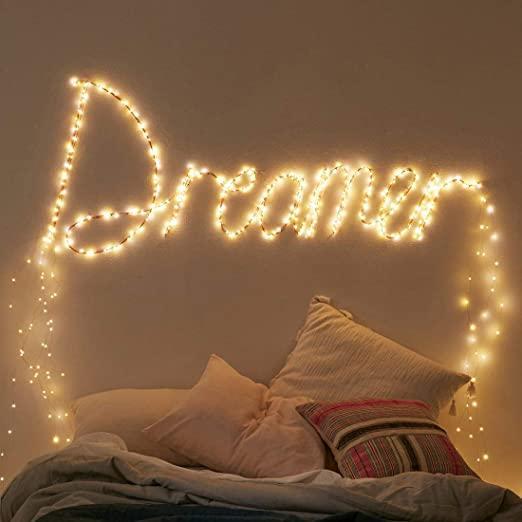 33ft 100 LED Outdoor String Lights, Warm White Fairy Lights Battery Operated with Remote, Waterproof Twinkle Lights for Bedroom Dorm Patio Tapestry Backyard Garden Party Indoor Christmas Decoration 6