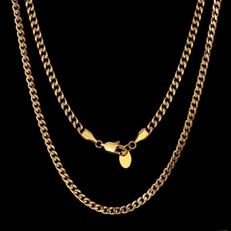 Casainte Necklace 4mm Cuban Chain Gold 2