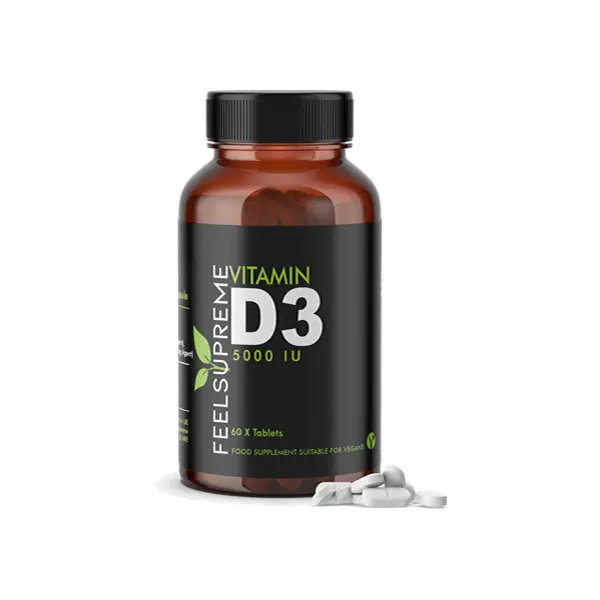 Feel Supreme 5000iu Vitamin D High Dose Tablets - 60 Tabs Calcium Healthcare Supplement