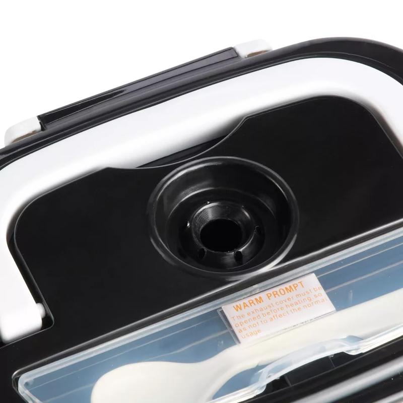 Black Electric Heated Lunch Box Portable Food Warmer Lunch Bento Box 40W 1.5L 3