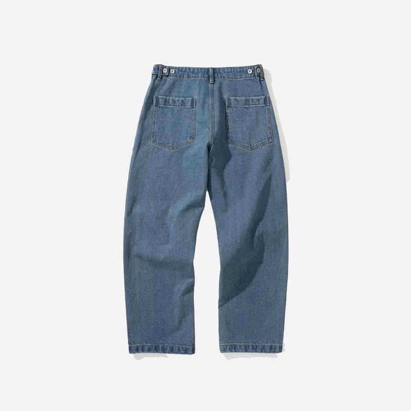 WIDE DENIM FATIGUE PANT - INDIGO WASHED 3