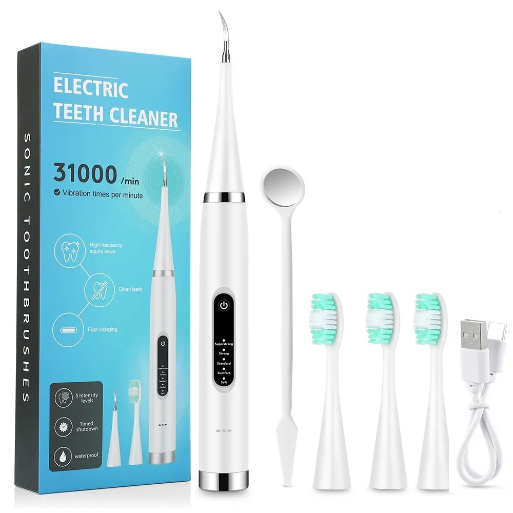 Electric Toothbrush Six-in-one Electric Toothbrush Set, Portable To Remove Tartar Scaling Teeth Device Six Modes Waterproof IPX6