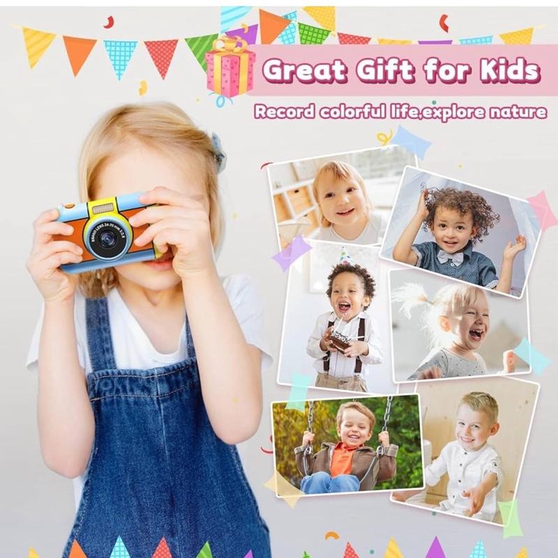 Kids Digital Camera Selfie Camera for Kids Children 3-10 Years 1080P FHD Video Camera Cam with 2.4” LCD, 32GB Card, 4X Zoom, Filters, Kids Camera Gift for Boys Girls 3 4 5 6 7 8 9 10 Years Portable Rechargeable Birthday Screen 5