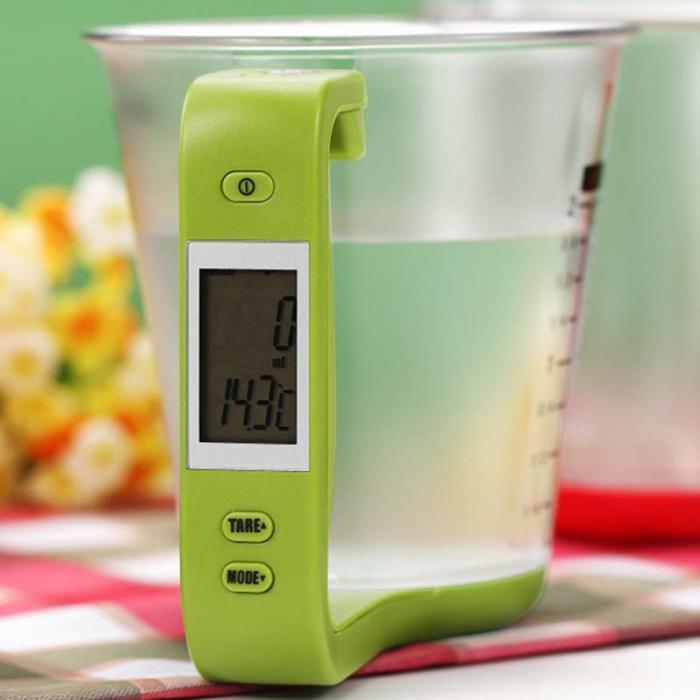 Electronic Scale Measuring Cup Kitchen Scale - Digital Measuring Cup with LCD Display & Temperature 2
