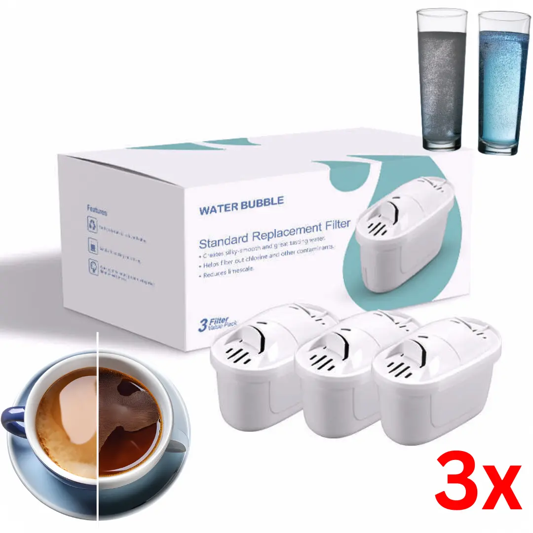 Water Filter Cartridges, Replacement for Brita Maxtra+ Plus, Maxtra Pro All-in-1, Compatible, White, Pack of (3)