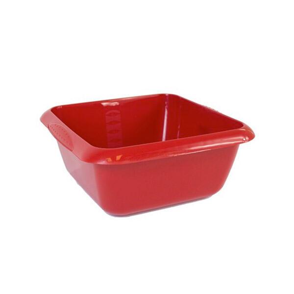 Red Plastic 7 Litre Square Washing Up Bowl Tableware Sturdy Stylish Handles Plates 0