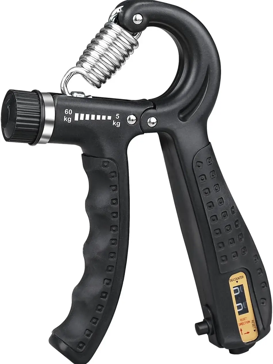 GRIFEMA GA5003 Hand Grips Strengthener | Grip Master Forearm Strengthener | Adjustable Mag Grip Hand Gripper with Counter | Overhand & Forehand Grip Trainer (5-60kg) for Muscle Building & Injury Recovery - Black