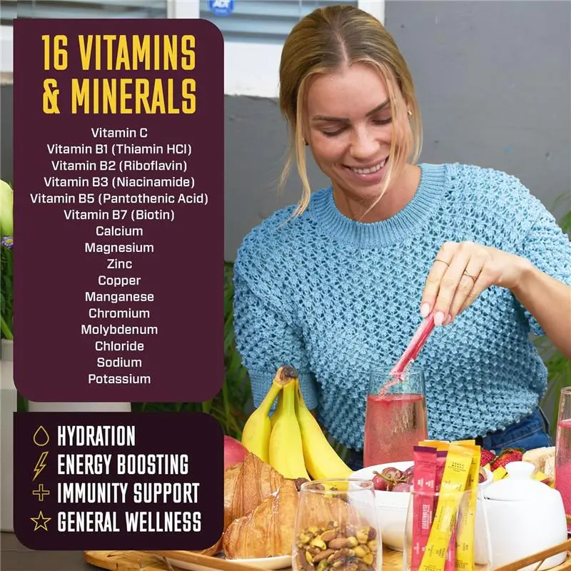 Key Nutrients Electrolytes Sachets - Multivitamin & Minerals Powder - 10 Servings - 16 Vitamins & Minerals 4