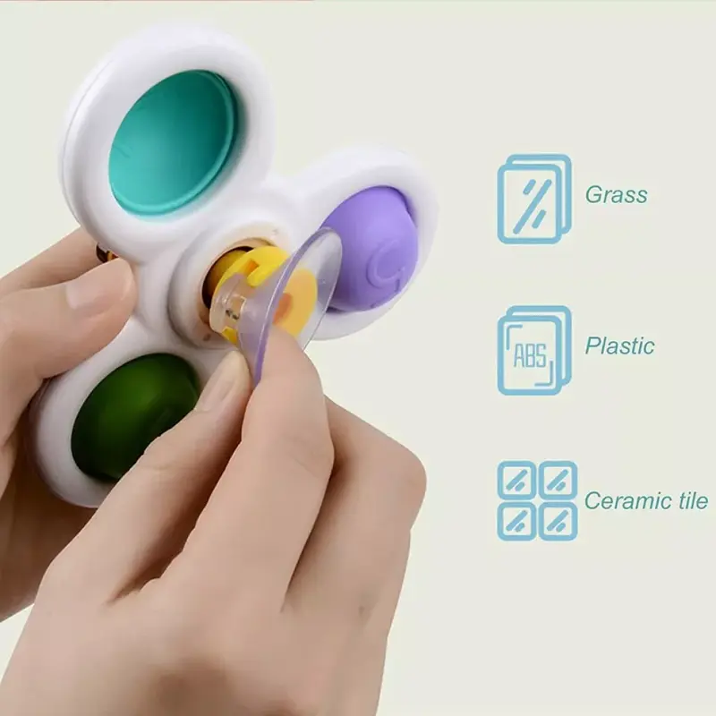3X Baby Spinner Toys Cartoon Spinning Toys Fidget Suction Cup Bath Toy Gifts 5