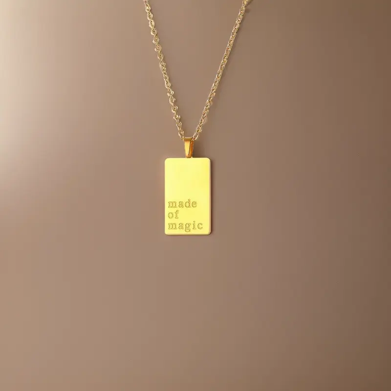 Demeter Feel Good Square Pendants / 18K Gold Plated 3