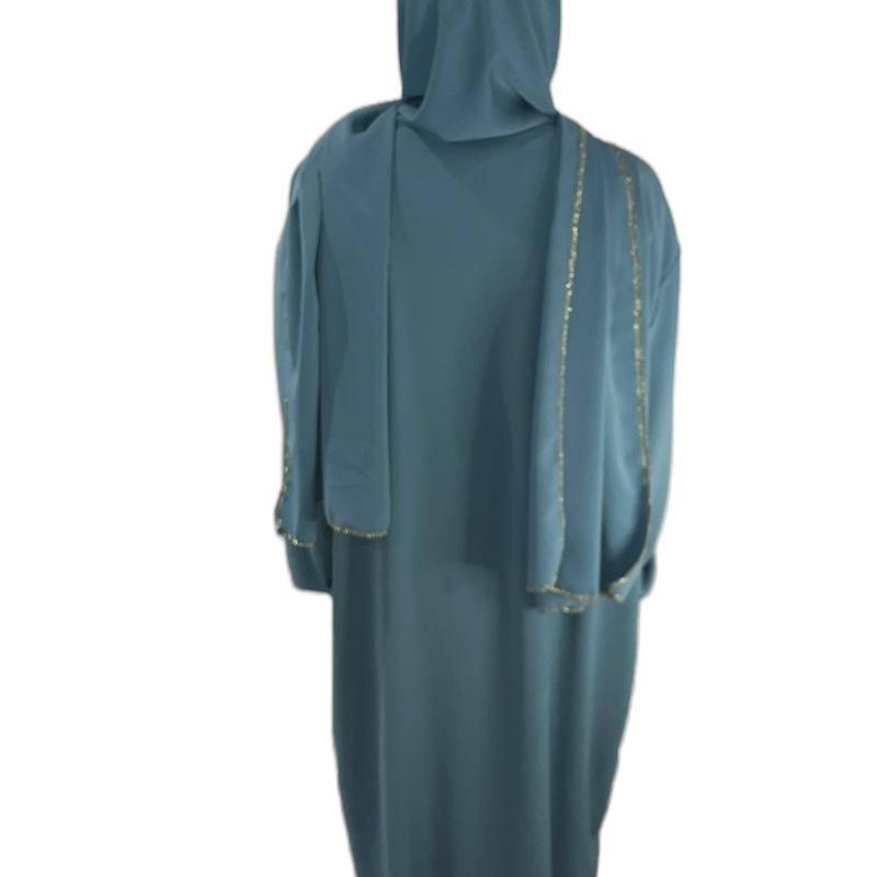 1 piece hijab and abayah with gold embroidery 4
