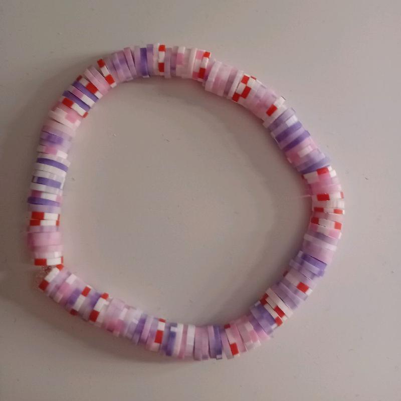 Pixel clay bead bracelet. 0