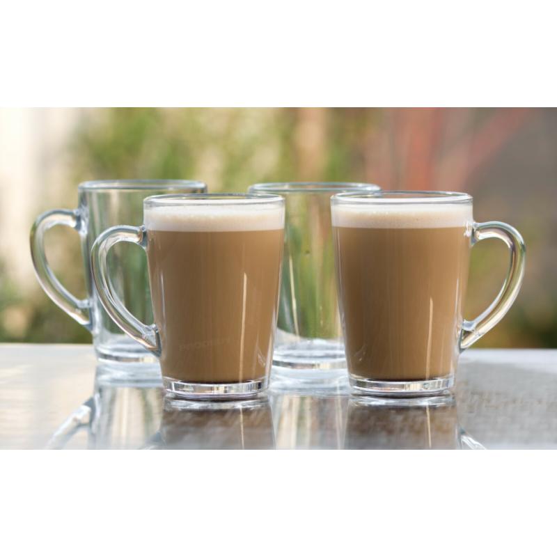 (2-3 days Arriverd) Set of 4 Glass Coffee Mugs 300ml Tea Cups Cappuccino Latte Hot Drinks Glasses Drinkware 6