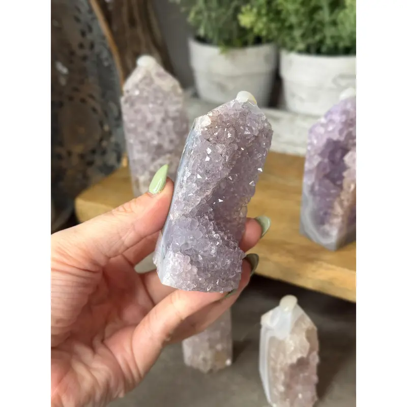 Druzy Raw Agate Crystal Towers 2