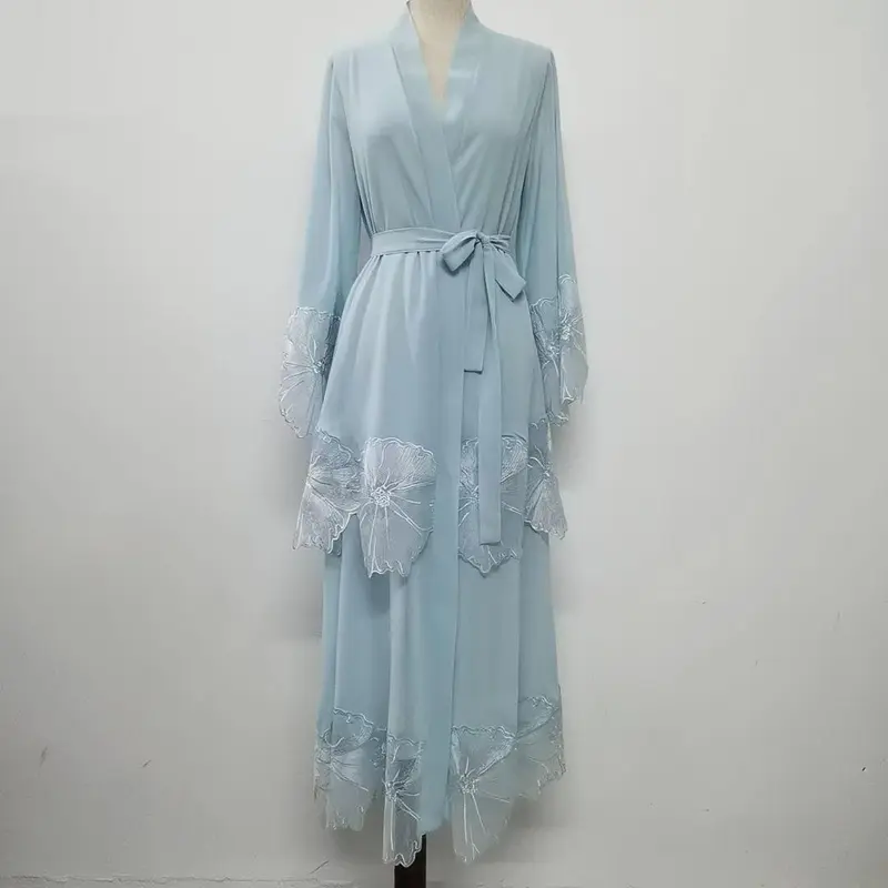 HASASERIES HS1025 1pcs Lace Embroidery Double-Layer Cardigan 2