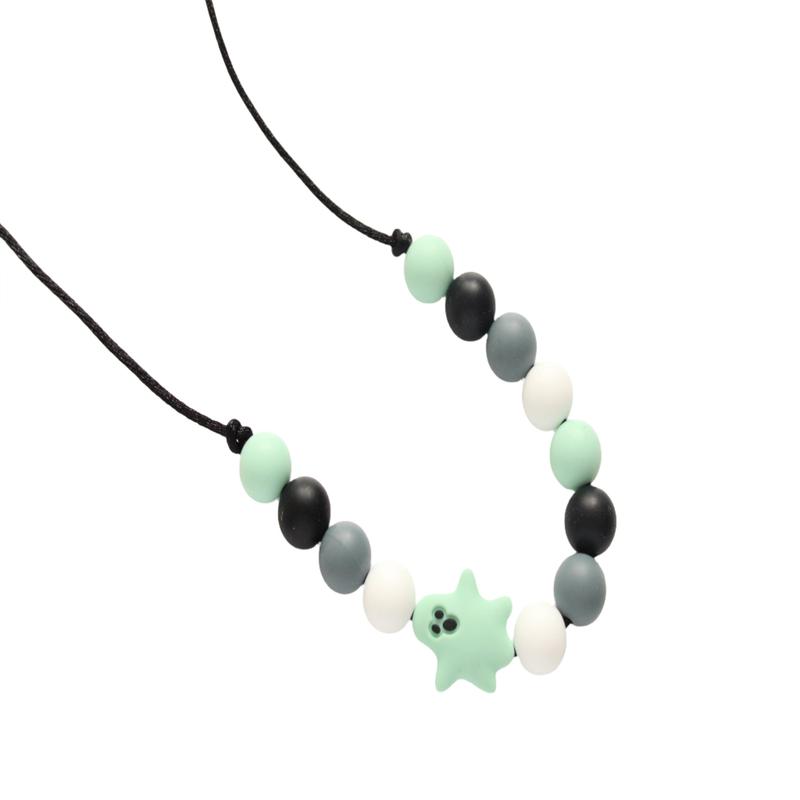 Kids Silicone Necklace - Halloween Mint Ghost 0