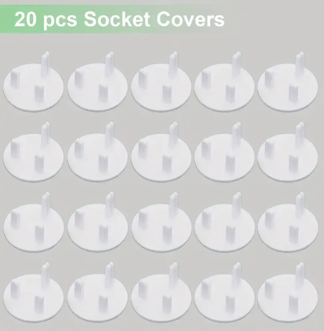 20 Pack UK Standard Plug Socket Covers White Baby Home Safety Outlet Covers Child Proof Plug Socket Protectors Guards Caps to Prevent Electric Shock