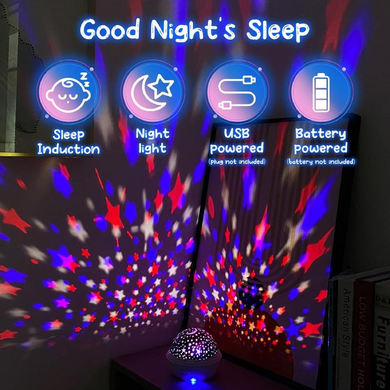 Moredig Baby Lights Projector, Roating Sensory Lights with 8 Lighting Modes, Starry Sky & Ocean Night Light Porjector for Kids, Baby Sensory Toy Christmas Gifts for Baby Gifts for Girls Boys - White 1