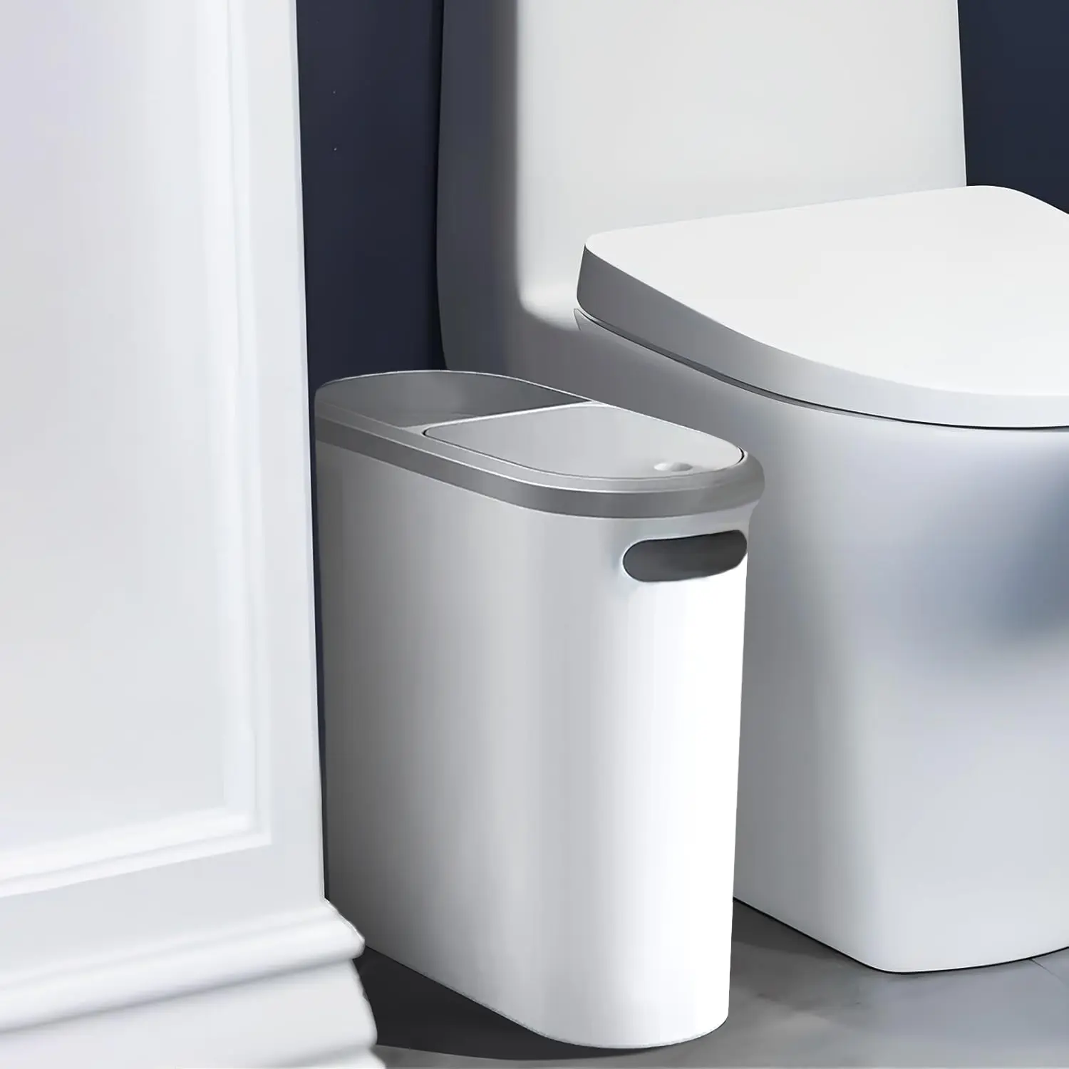 FONOK New Simple Household Waste Bin, 10L Push to open/close, easy to use