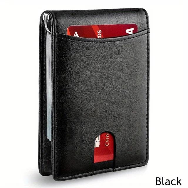 Genuine Leather Slim Wallet for Men with RFID Blocking and Money Clip 7