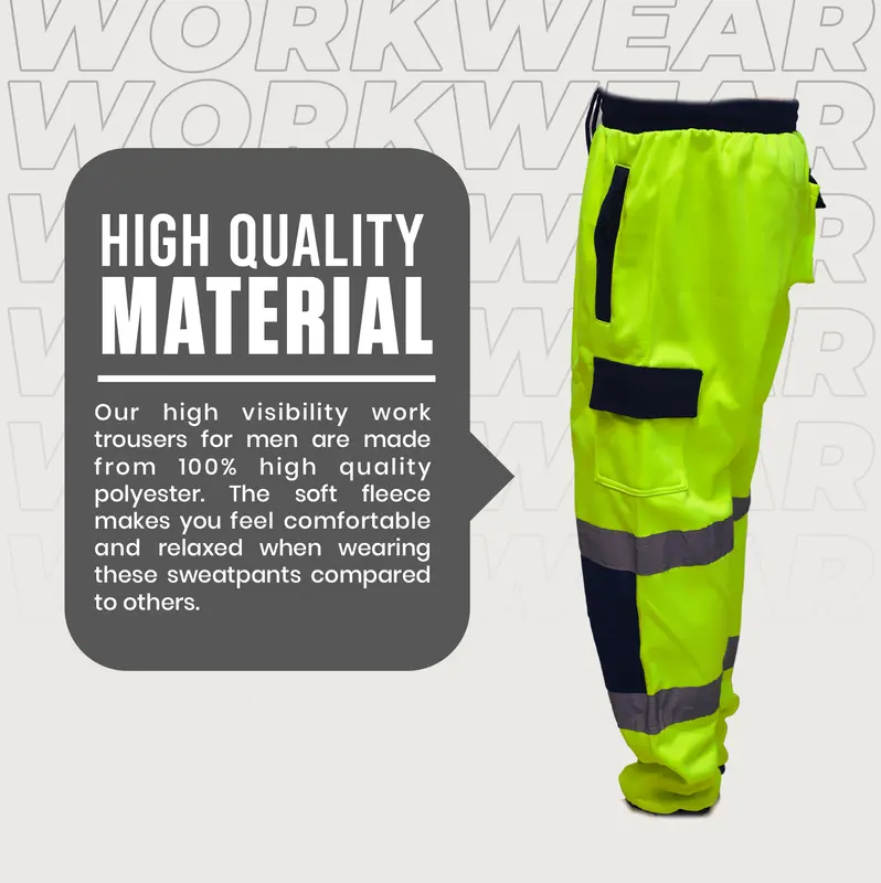 Fleece Jogger Trousers Casual Sweatpants with Elastic Waistband for Comfort 6