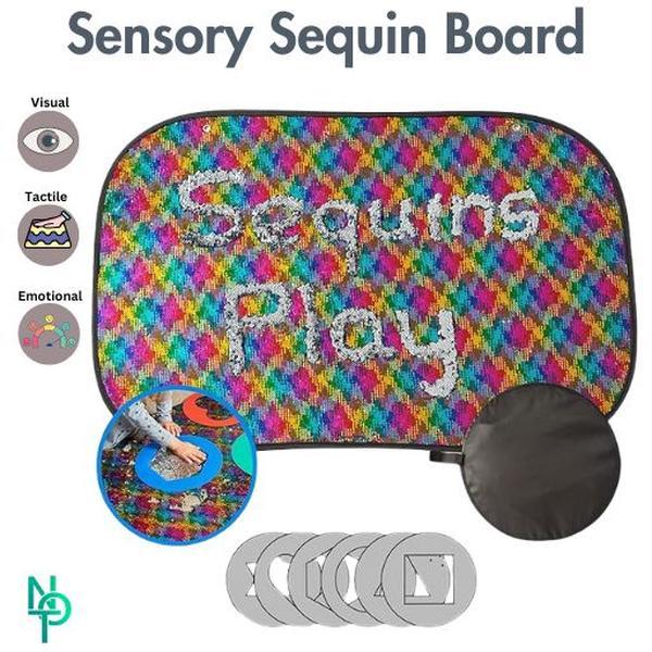 Sensory Sequin Wall Fabric -Reversible Sequin Panel for Floor or Wall, Flipping Sequin Wall Decor Multicolor 1