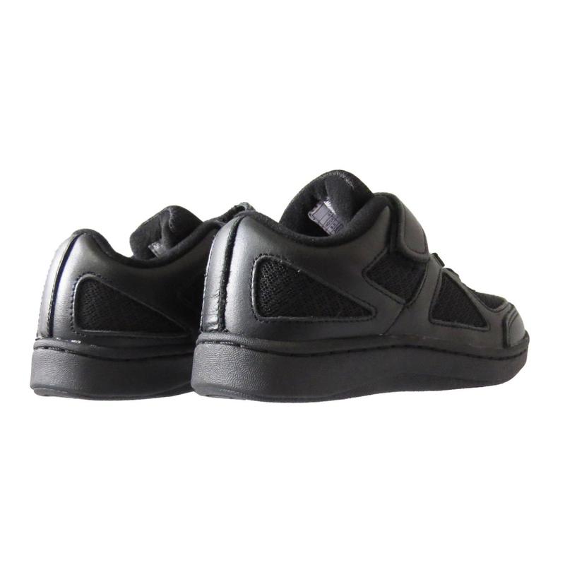 Boy School Shoe Kids Children's Touch Strap Comfortable Leather Black Sports Gym PE Sneakers Trainers 7
