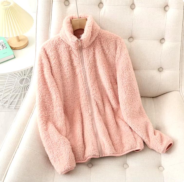 Fleece Coat Thicken Jacket Winter Warm Double-Sided Velvet Coral Fleece Coats Polar Fleece Jackets - Tops, Womenswear faux  fur teddy  jackets jacket  fashion christmas  jacket chav  coats beige  coat viral  fur winter  coats short  coat white  fur 2