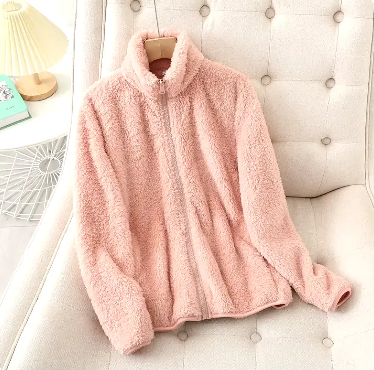 Fleece Coat Thicken Jacket Winter Warm Double-Sided Velvet Coral Fleece Coats Polar Fleece Jackets - Tops, Womenswear faux  fur teddy  jackets jacket  fashion christmas  jacket chav  coats beige  coat viral  fur winter  coats short  coat white  fur 2