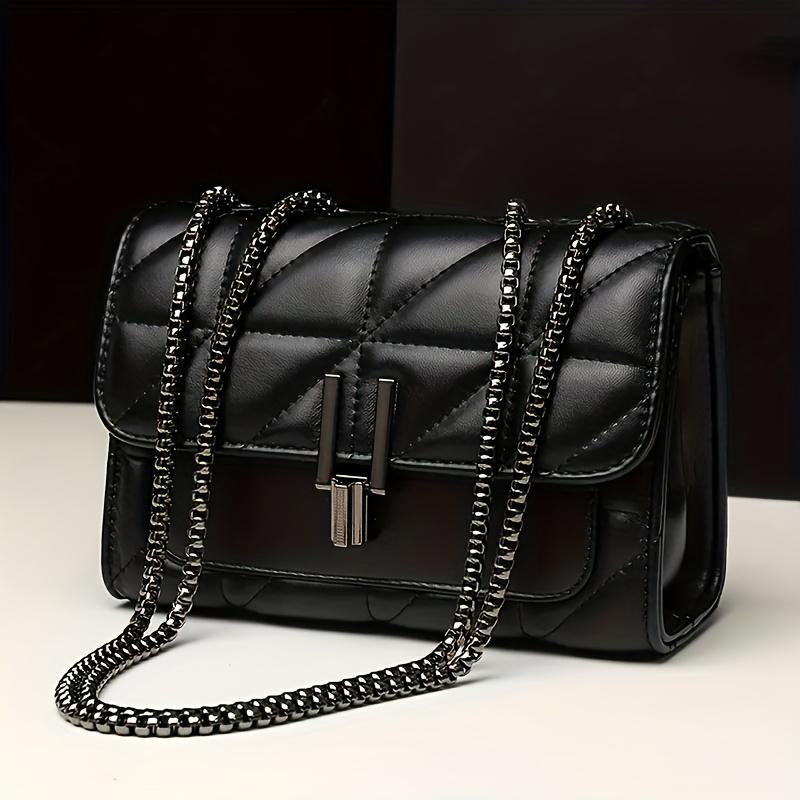 Product Introduction of Elegant Women's Shoulder Bag With Chain Strap, Quilted PU Crossbody Purse, Luxury Simple Underarm Bag 0