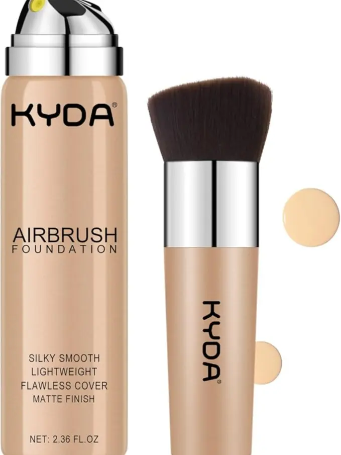 KYDA AirBrush Foundation Spray, Silky Foundation Makeup, High Coverage Smooth Creamy Finish, Lasting Lightweight Breathable, Moisturizing Makeup Foundation-#220 Natural Beige
